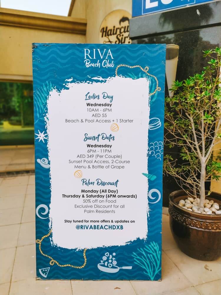 Riva Beach Club Access Prices 
